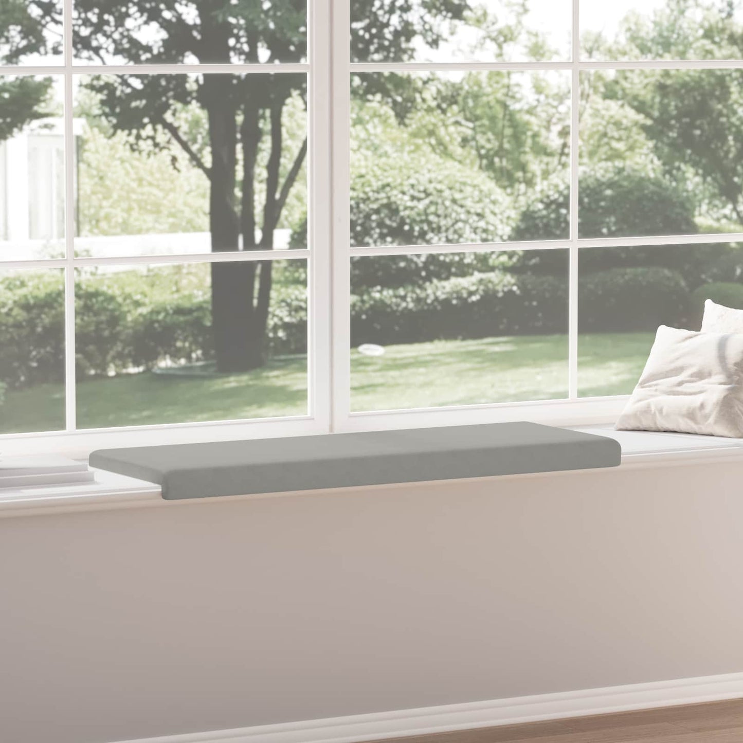 Bench Cushion Microfiber Light Grey Depth 35 cm