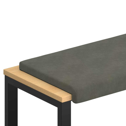 Bench Cushion Corduroy Light Grey Depth 35 cm