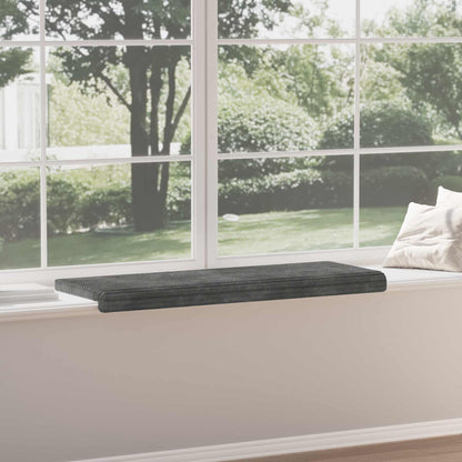 Bench Cushion Plush Corduroy Light Grey Depth 35 cm
