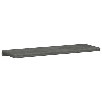Bench Cushion Plush Corduroy Light Grey Depth 35 cm
