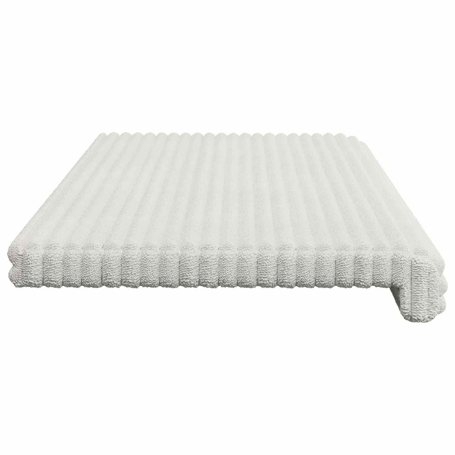 Bench Cushion Plush Corduroy Cream Depth 35 cm