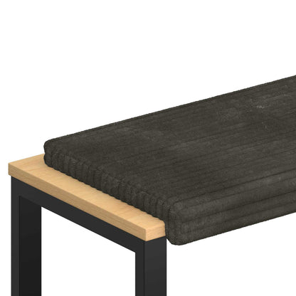 Bench Cushion Plush Corduroy Anthracite Depth 35 cm