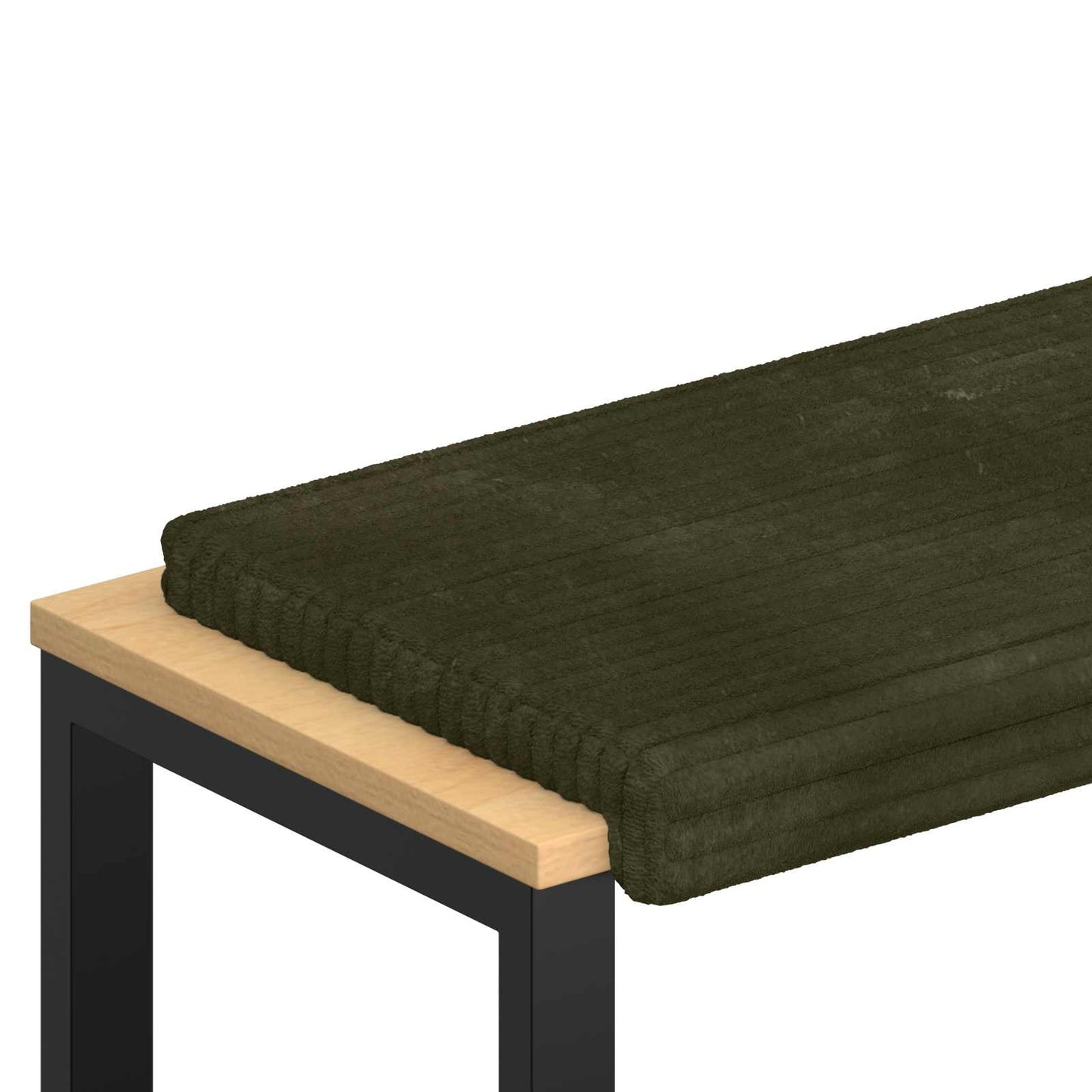 Bench Cushion Plush Corduroy Green Depth 35 cm