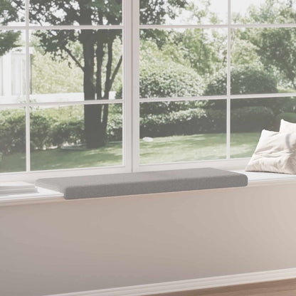 Bench Cushion Sherpa Fabric Light Grey Depth 35 cm
