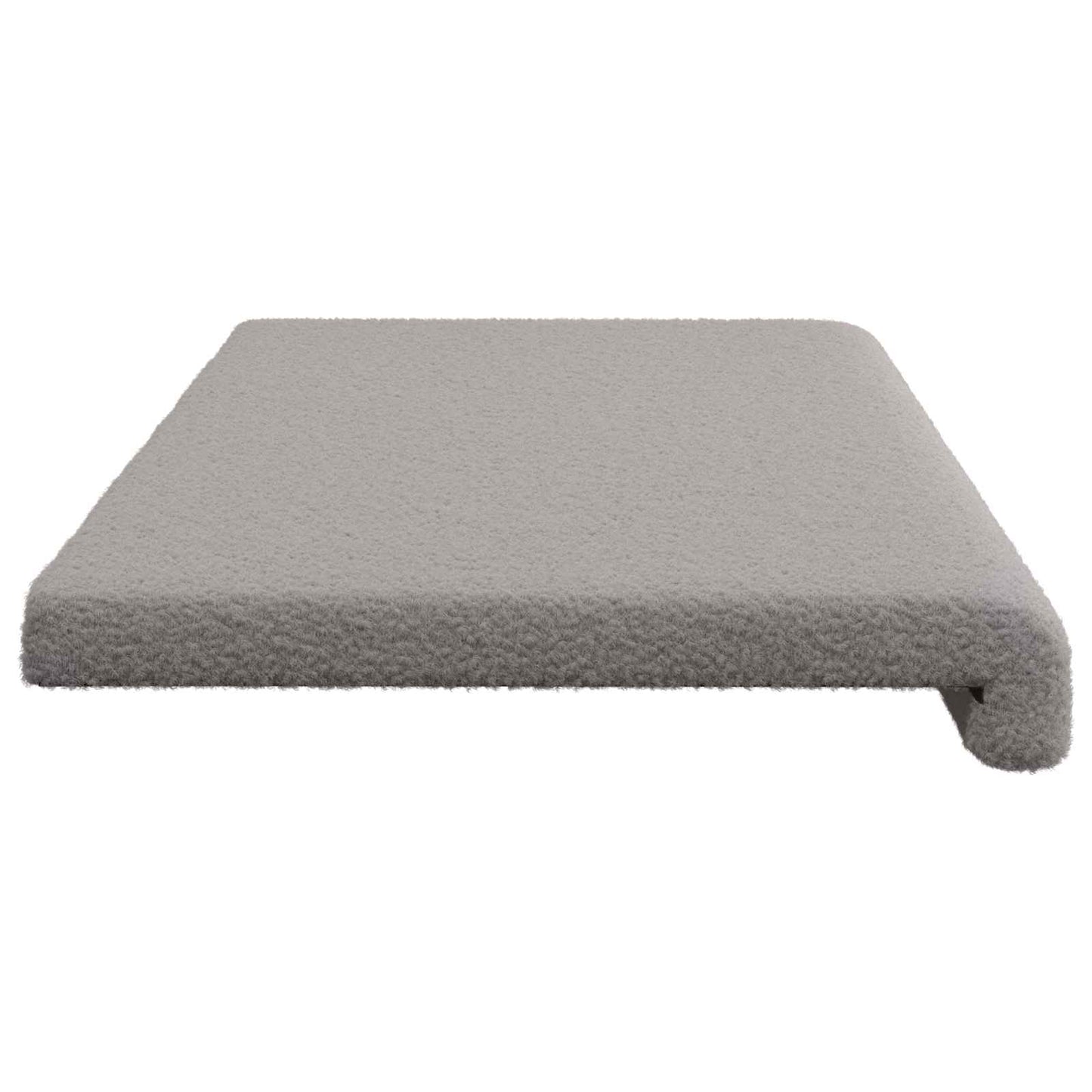 Bench Cushion Sherpa Fabric Light Grey Depth 35 cm