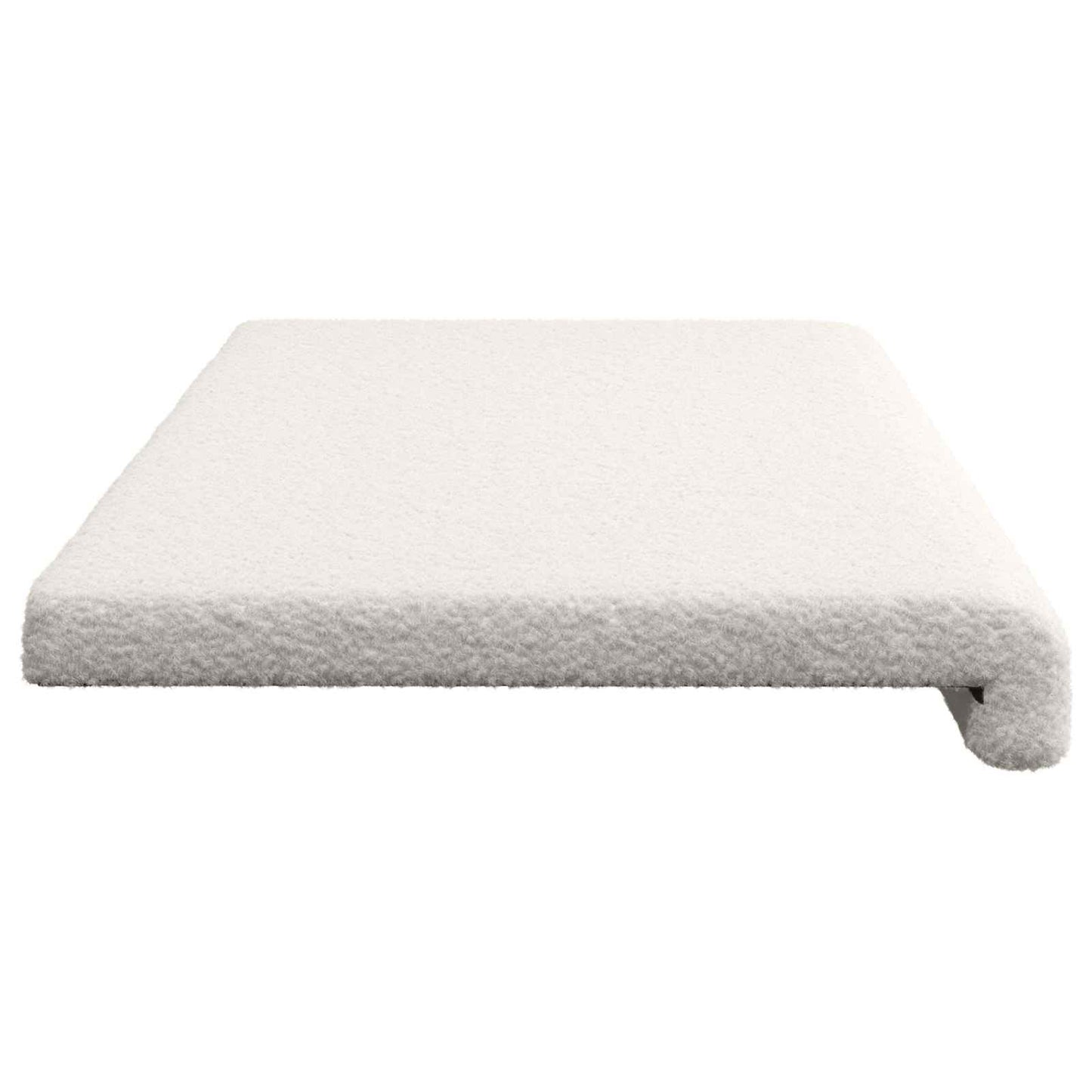 Bench Cushion Sherpa Fabric Cream Depth 35 cm
