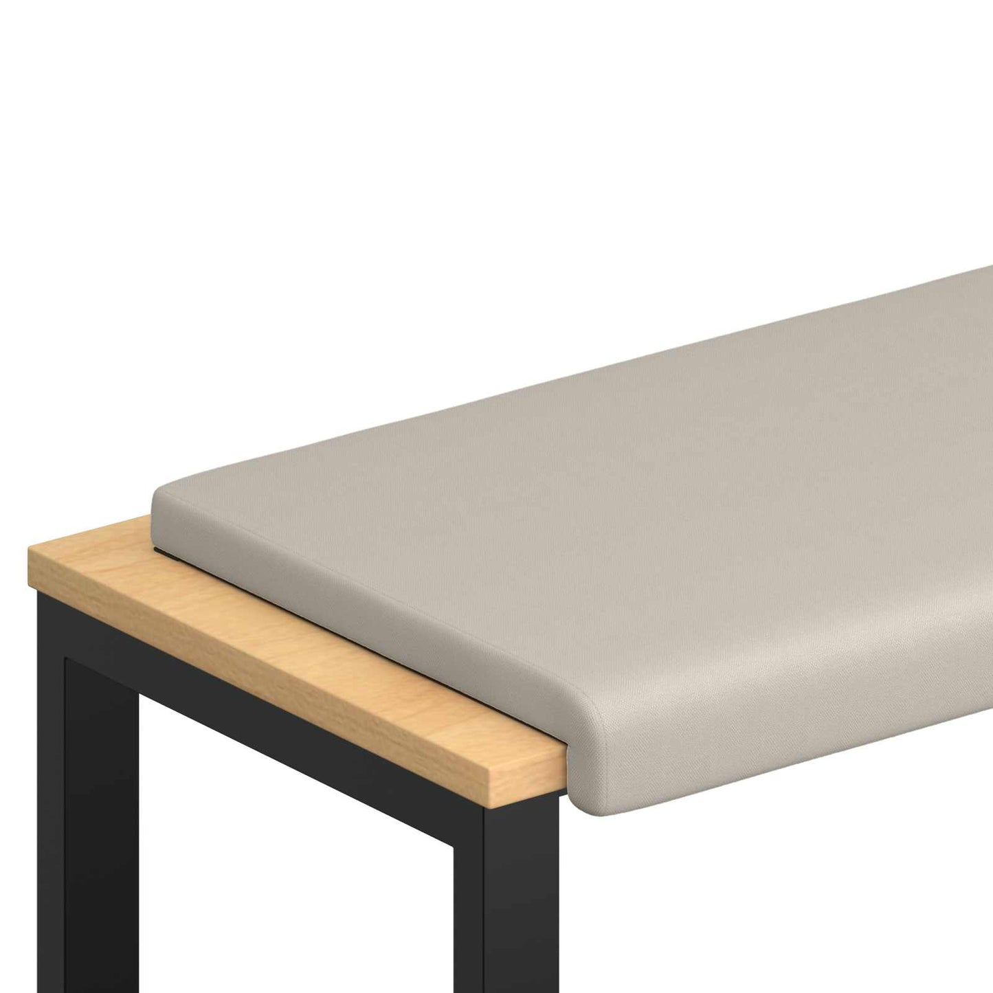 Bench Cushion Textured Velvet Oatmeal Depth 35 cm
