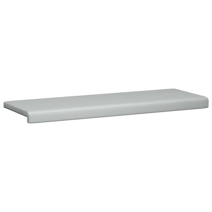 Bench Cushion Textured Velvet Light Grey Depth 35 cm