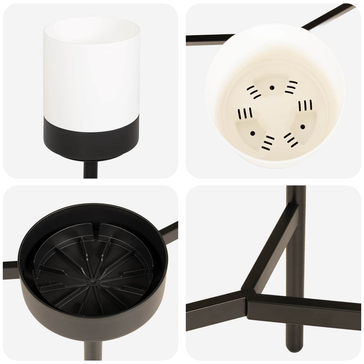 Flower Stand White 125 x 55 x 81 cm PP and Steel