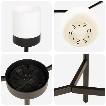 Flower Stand White 125 x 55 x 81 cm PP and Steel