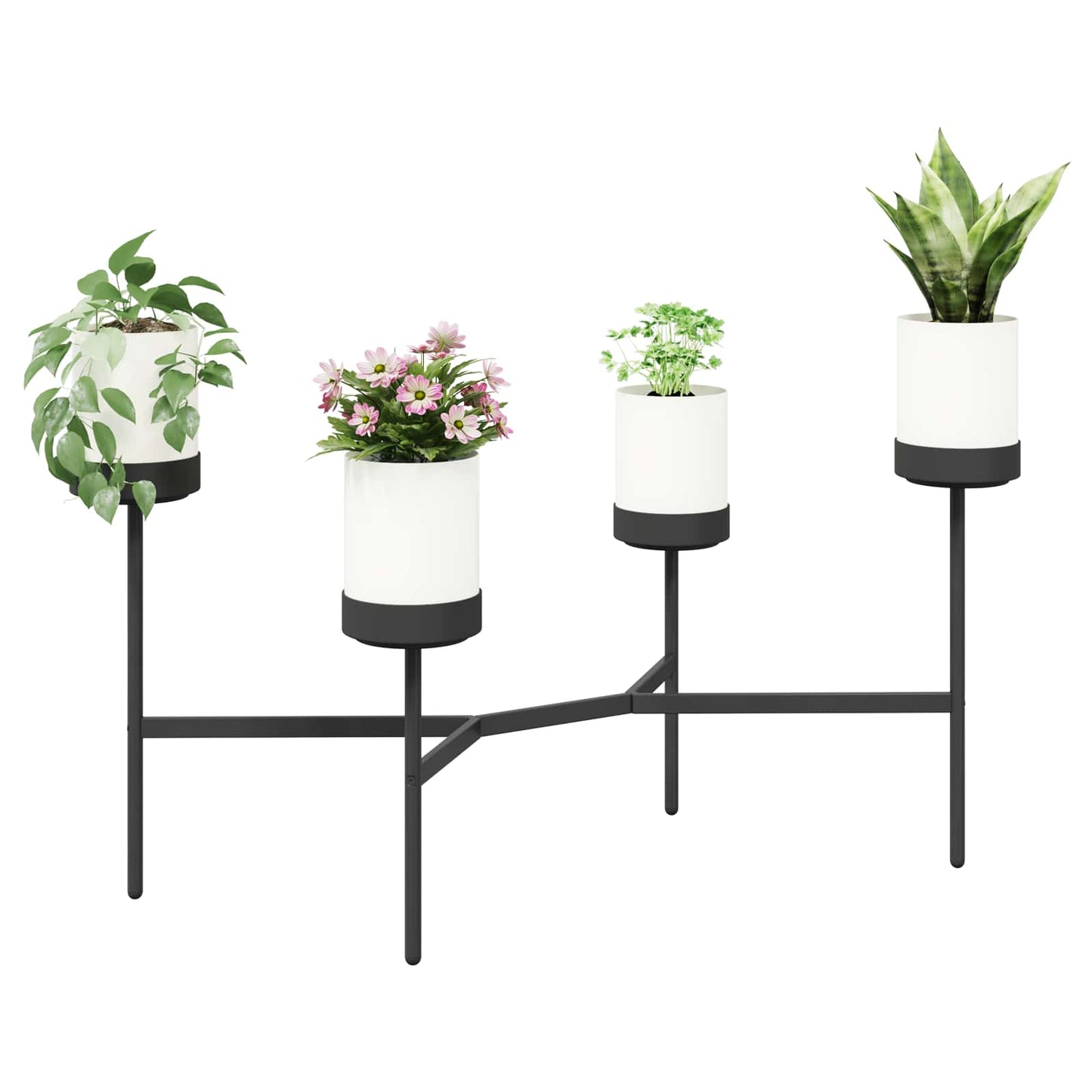 Flower Stand White 125 x 55 x 81 cm PP and Steel