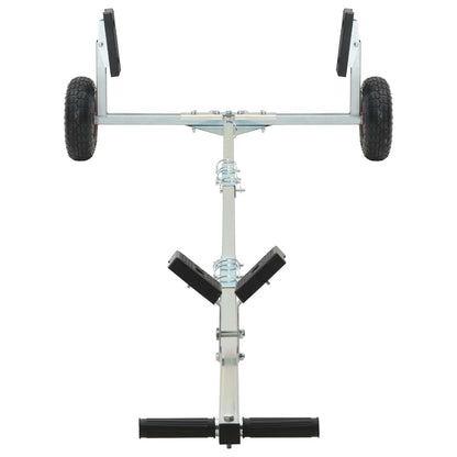 Adjustable Boat Trailer with Pneumatic Tires 200 kg Load Silver