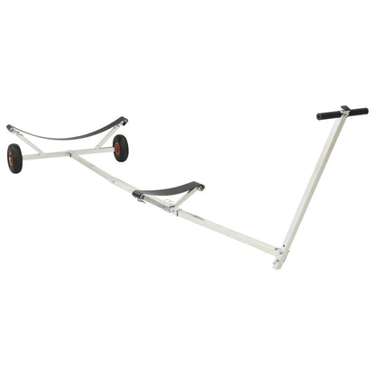 Adjustable Boat Trailer with Pneumatic Tires 200 kg Load Silver
