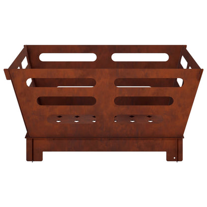 Fire Pit Rusty 60 x 60 x 30 cm Weathering Steel