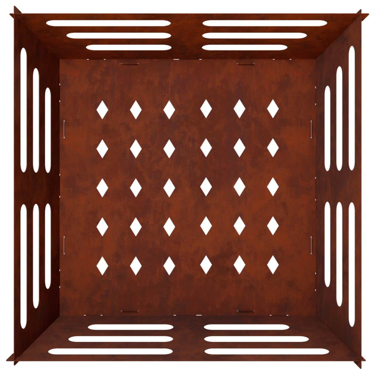 Fire Pit Rusty 60 x 60 x 30 cm Weathering Steel