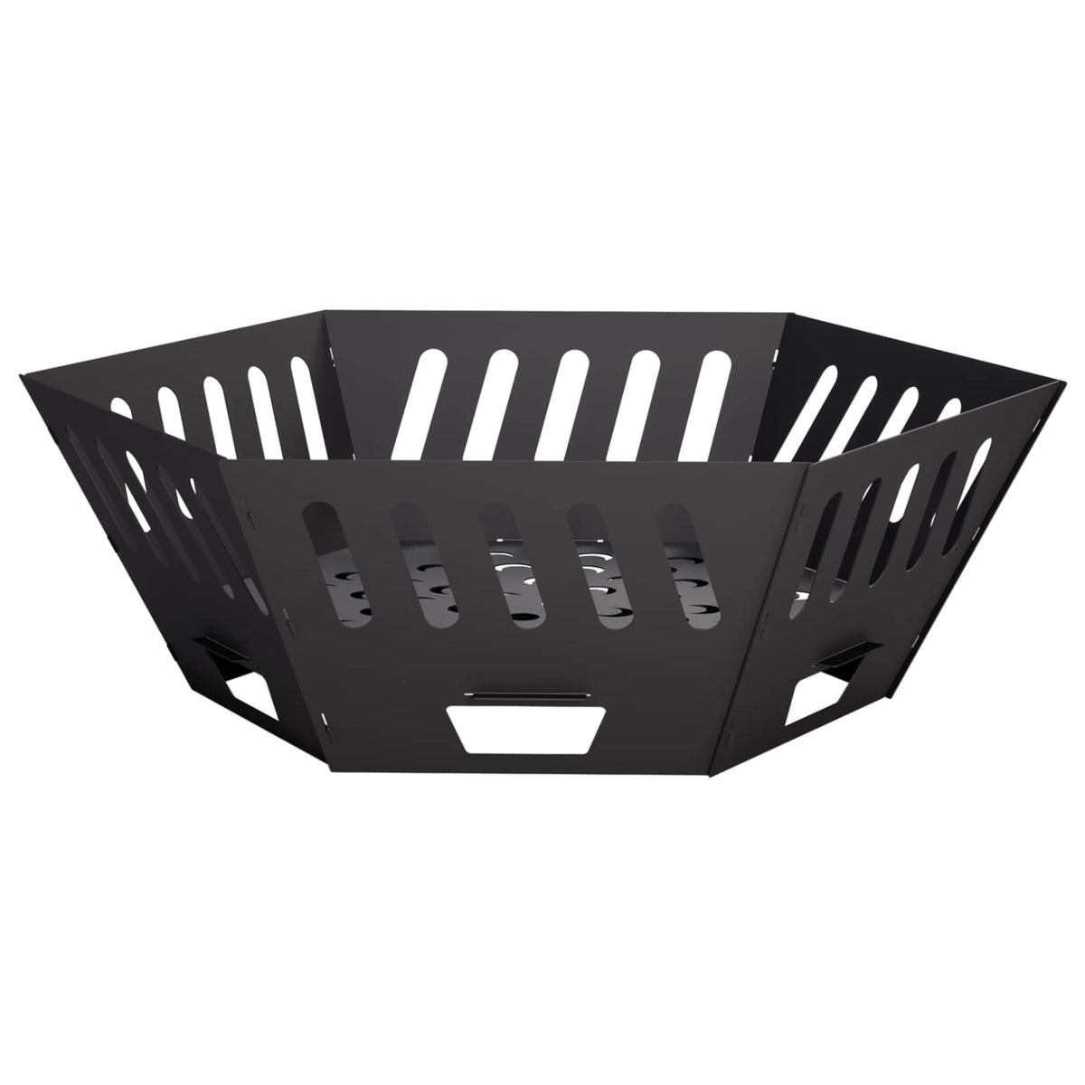 Fire Pit Black 80 x 80 x 28 cm Steel