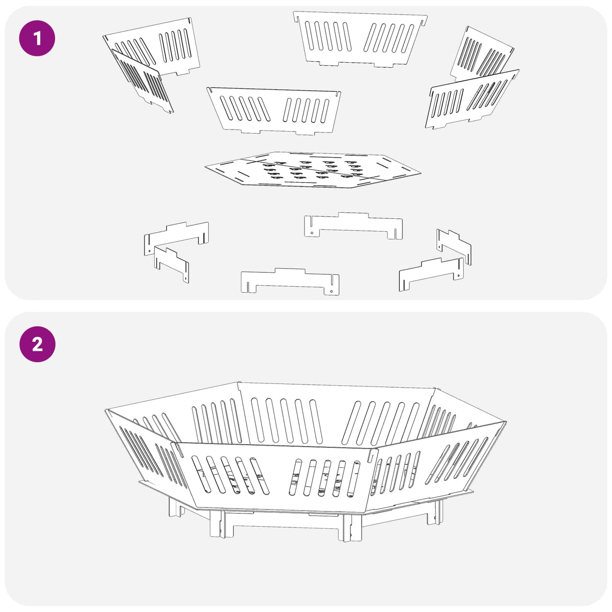 Fire Pit Black 60 x 60 x 18 cm Steel