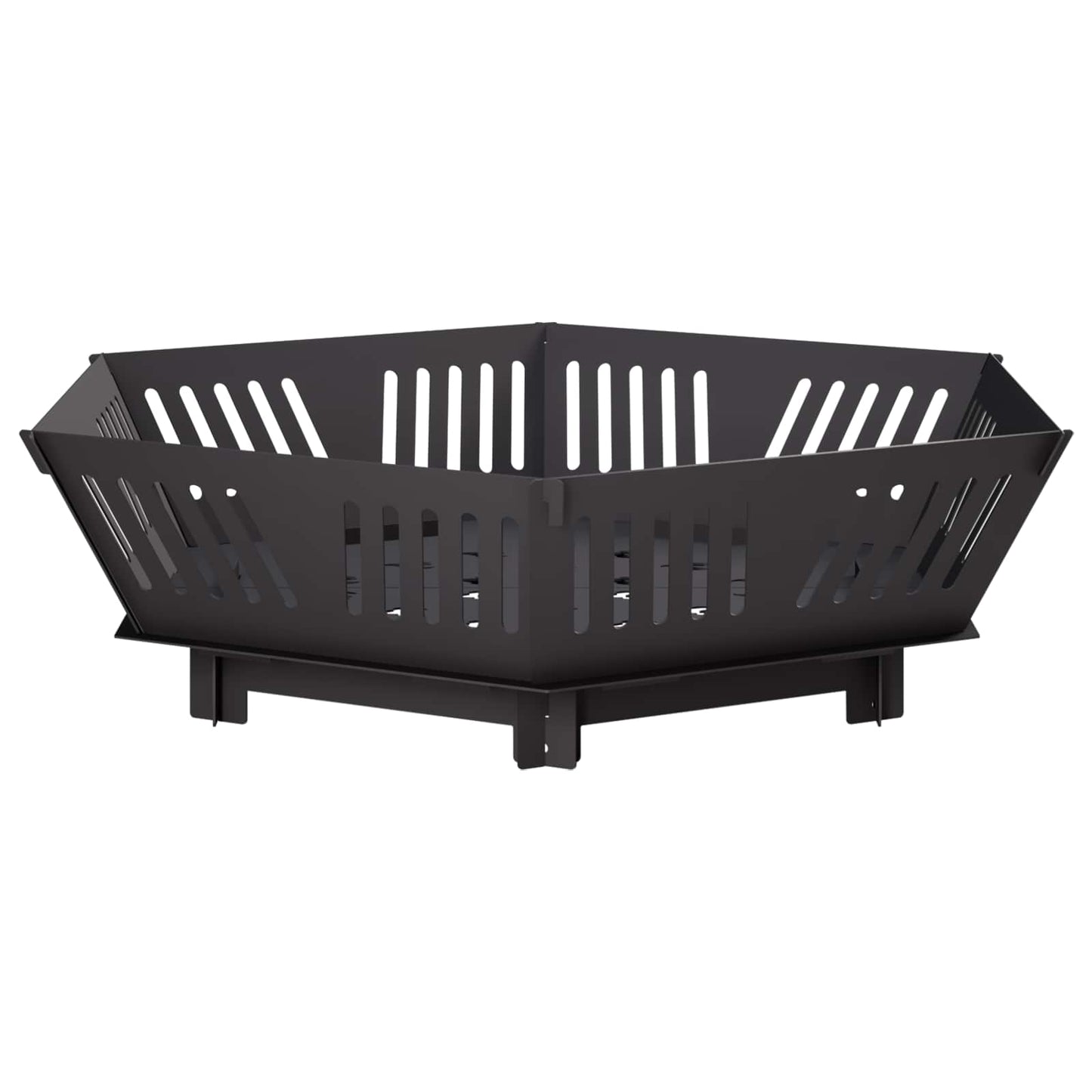 Fire Pit Black 60 x 60 x 18 cm Steel