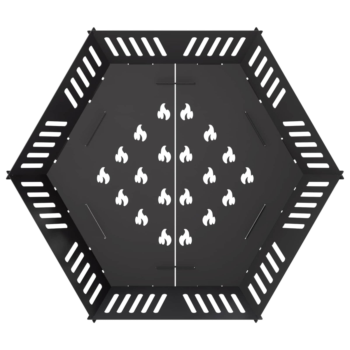 Fire Pit Black 60 x 60 x 18 cm Steel