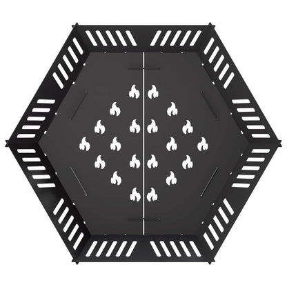 Fire Pit Black 60 x 60 x 18 cm Steel