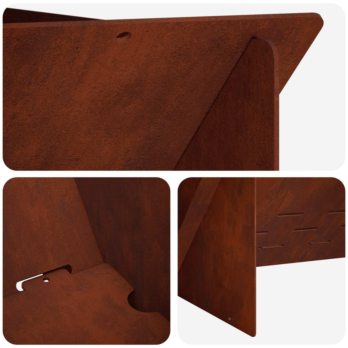 Fire Pit Rusty 40 x 40 x 20 cm Weathering Steel