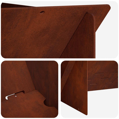 Fire Pit Rusty 40 x 40 x 20 cm Weathering Steel