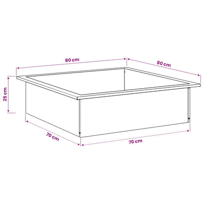 Fire Pit Ring Black 80 x 80 x 25 cm Steel