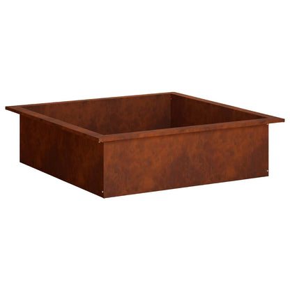 Fire Pit Ring Rusty 90 x 90 x 25 cm Weathering Steel