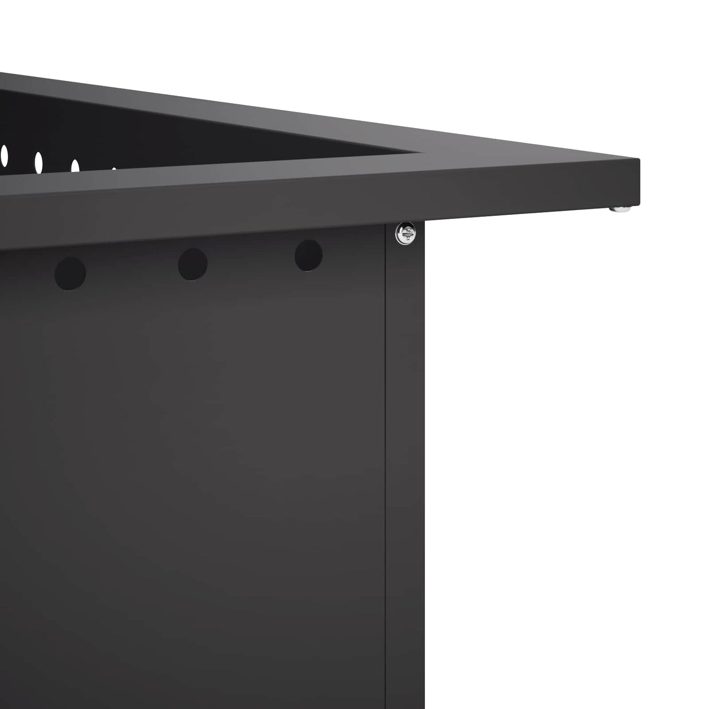 Fire Pit Ring Black 80 x 80 x 25 cm Steel