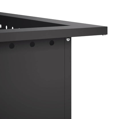 Fire Pit Ring Black 90 x 90 x 25 cm Steel