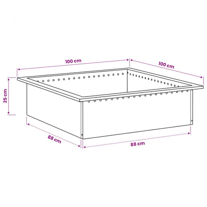 Fire Pit Ring Black 100 x 100 x 25 cm Steel