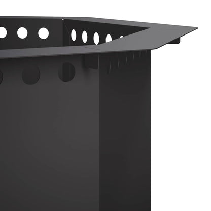 Fire Pit Ring Black 60 x 60 x 25 cm Steel