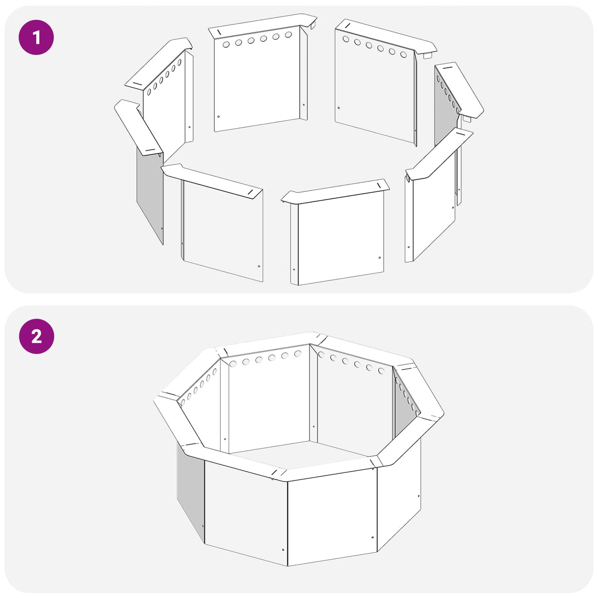 Fire Pit Ring Black 60 x 60 x 25 cm Steel