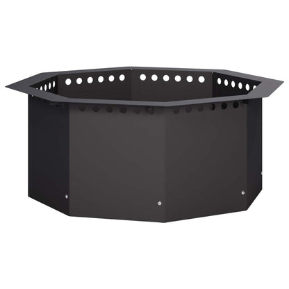 Fire Pit Ring Black 60 x 60 x 25 cm Steel