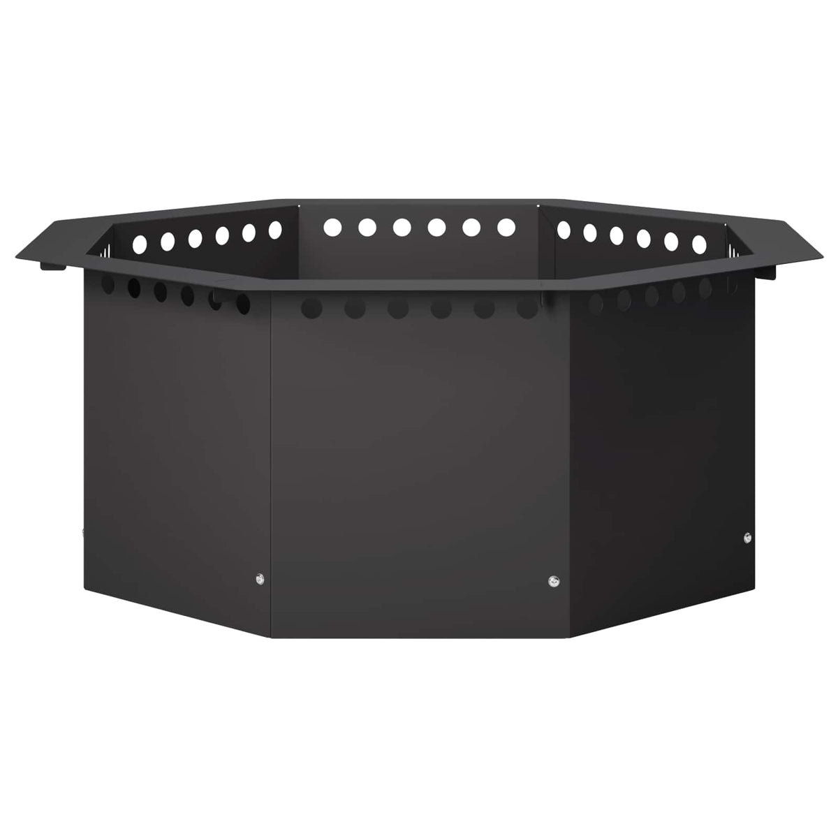 Fire Pit Ring Black 60 x 60 x 25 cm Steel