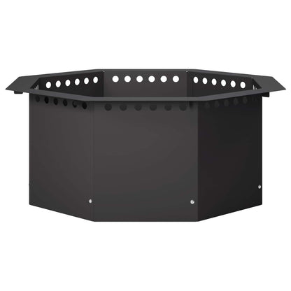 Fire Pit Ring Black 60 x 60 x 25 cm Steel