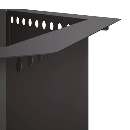 Fire Pit Ring Black 80 x 80 x 25 cm Steel