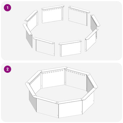 Fire Pit Ring Black 80 x 80 x 25 cm Steel