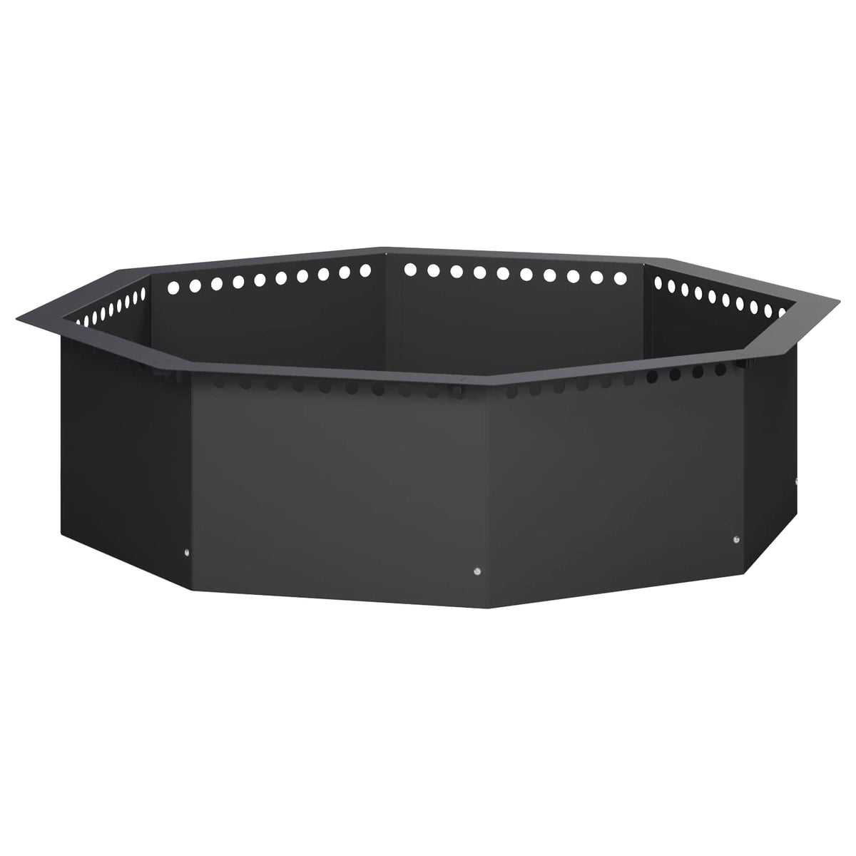 Fire Pit Ring Black 80 x 80 x 25 cm Steel