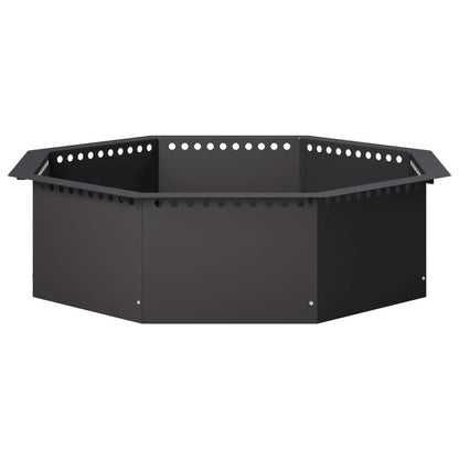 Fire Pit Ring Black 80 x 80 x 25 cm Steel