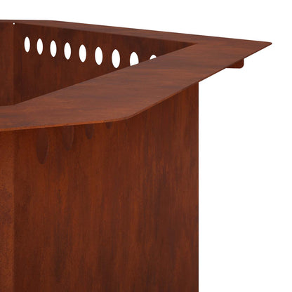 Fire Pit Ring Rusty 80 x 80 x 25 cm Weathering Steel