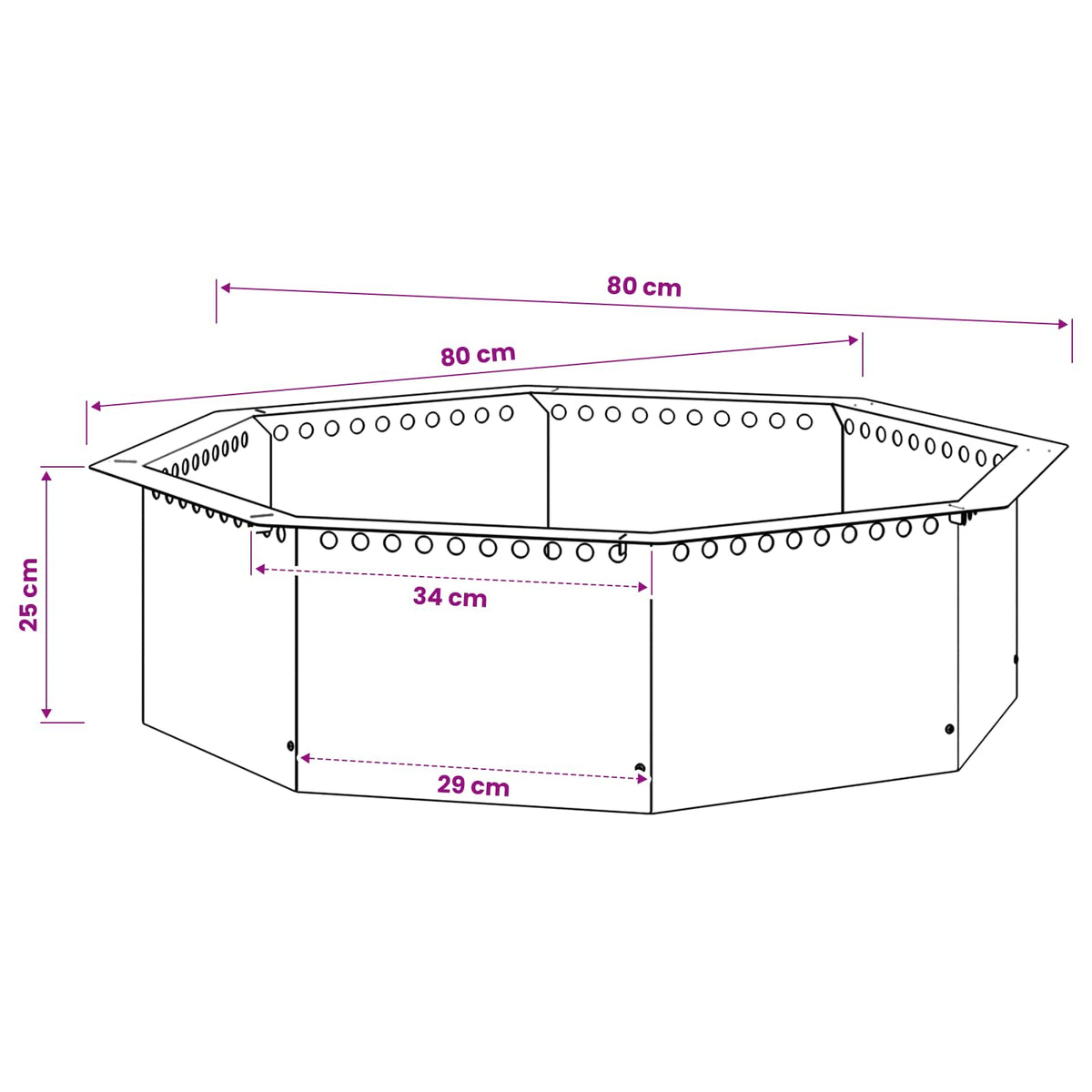 Fire Pit Ring Rusty 80 x 80 x 25 cm Weathering Steel