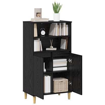 Highboard Black Oak 60 x 36 x 110 cm Engineered Wood