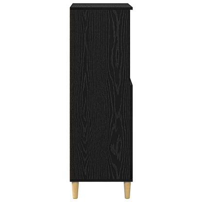 Highboard Black Oak 60 x 36 x 110 cm Engineered Wood