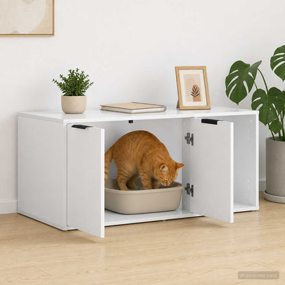 Cat Crate Furniture White 100 x 49 x 45 cm Engineered Wood