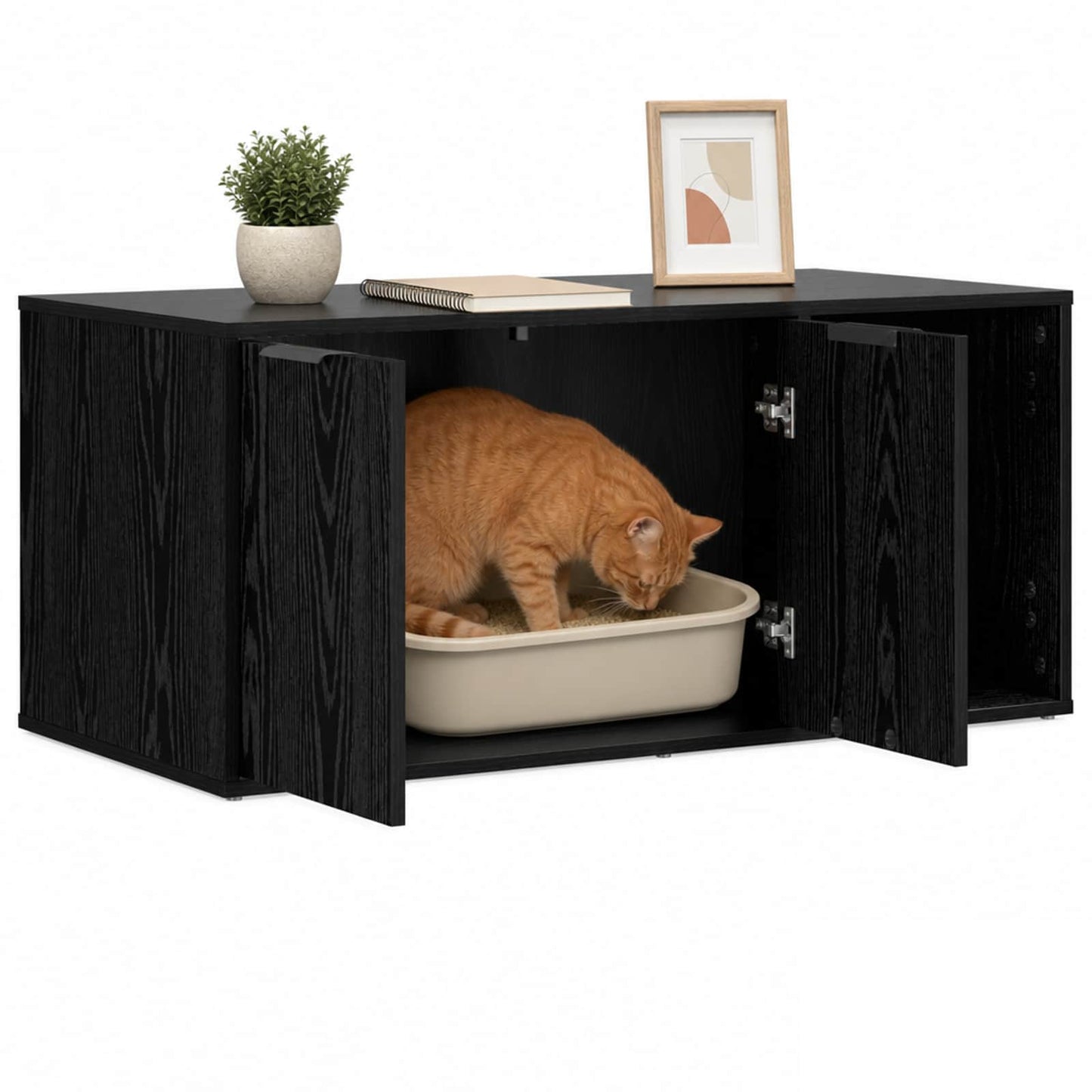Cat Crate Furniture Black Oak 100 x 49 x 45 cm Engineered Wood