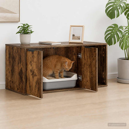 Cat Crate Furniture Smoked Oak 100 x 49 x 45 cm Engineered Wood