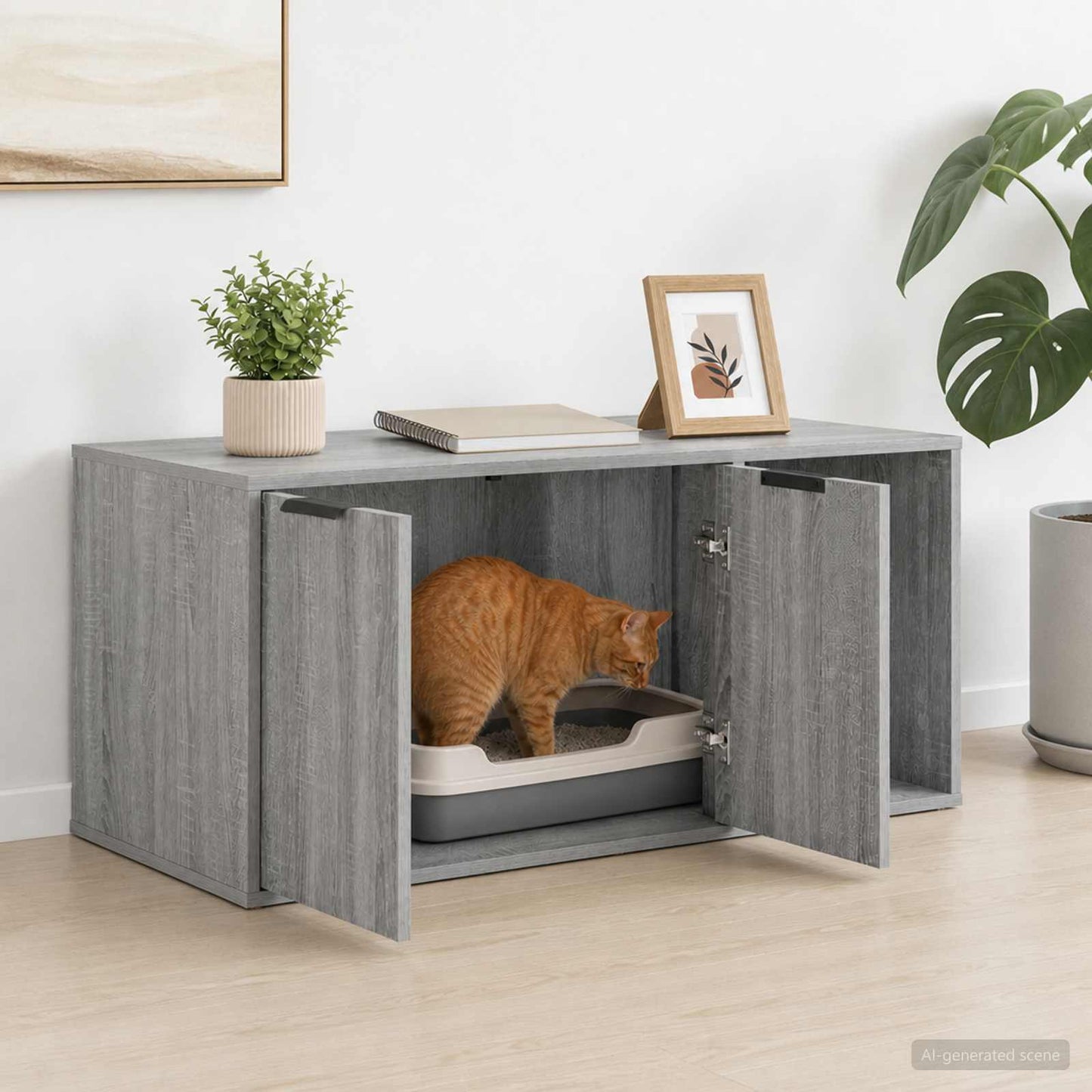Cat Crate Furniture Grey Sonoma 100 x 49 x 45 cm