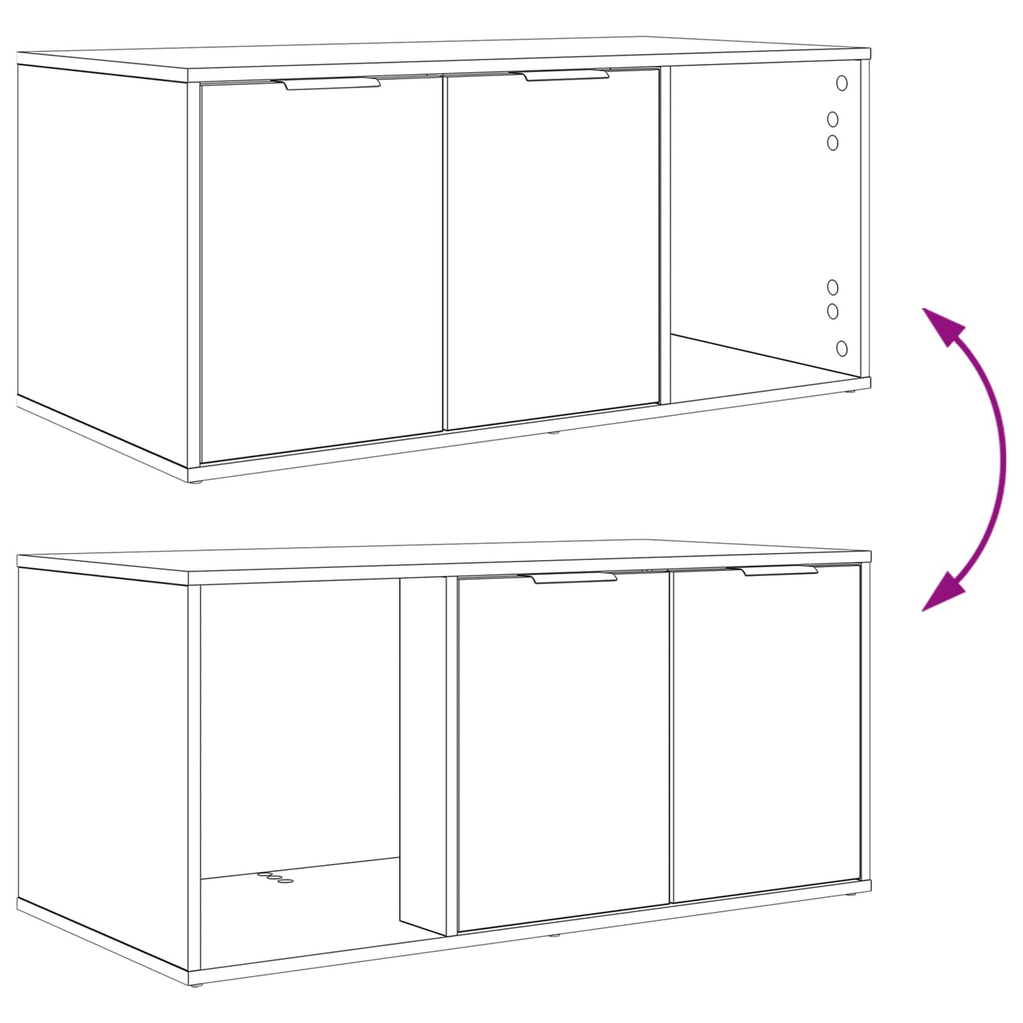 Cat Crate Furniture Old Wood 100 x 49 x 45 cm Engineered Wood