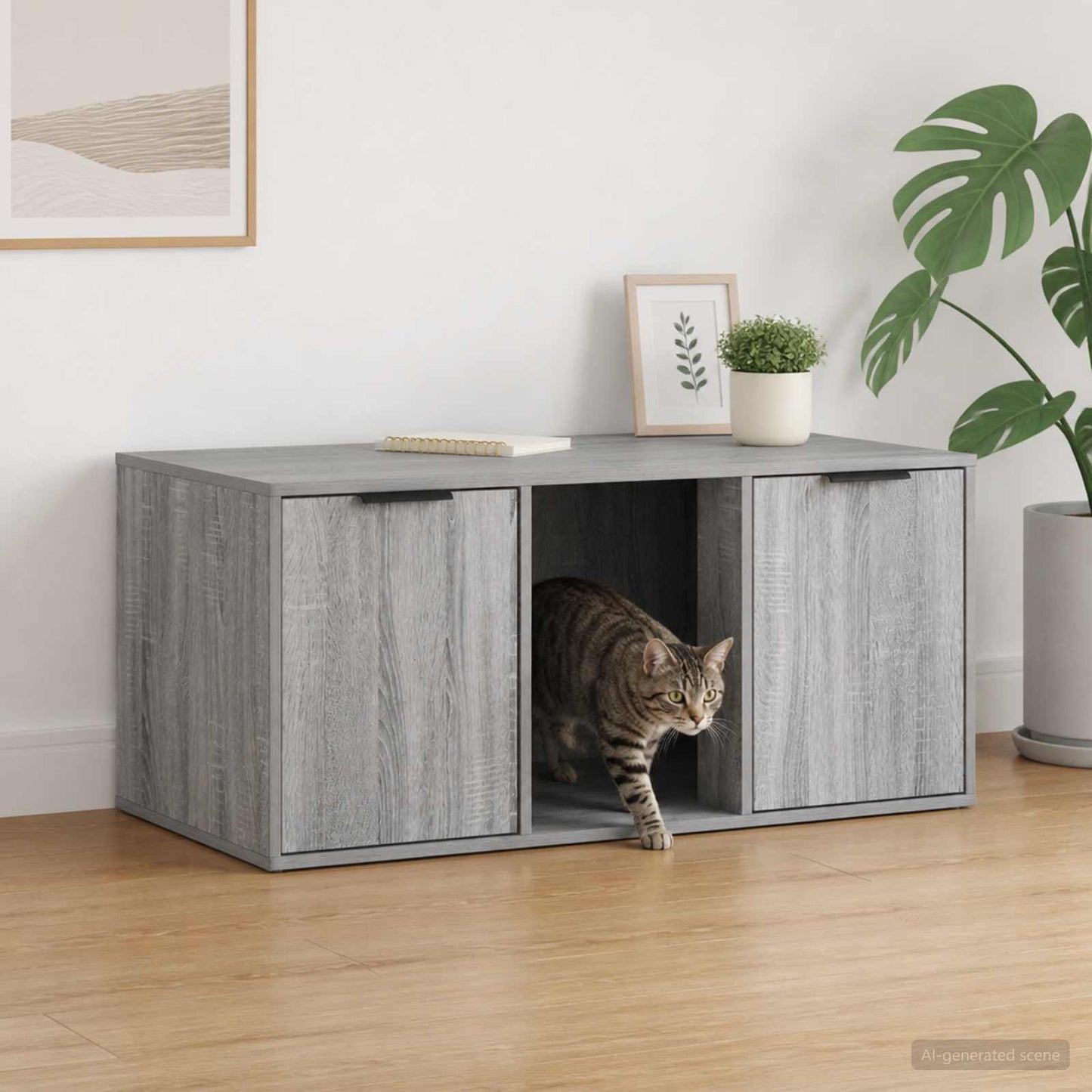 Cat Crate Furniture Grey Sonoma 100 x 49 x 45 cm